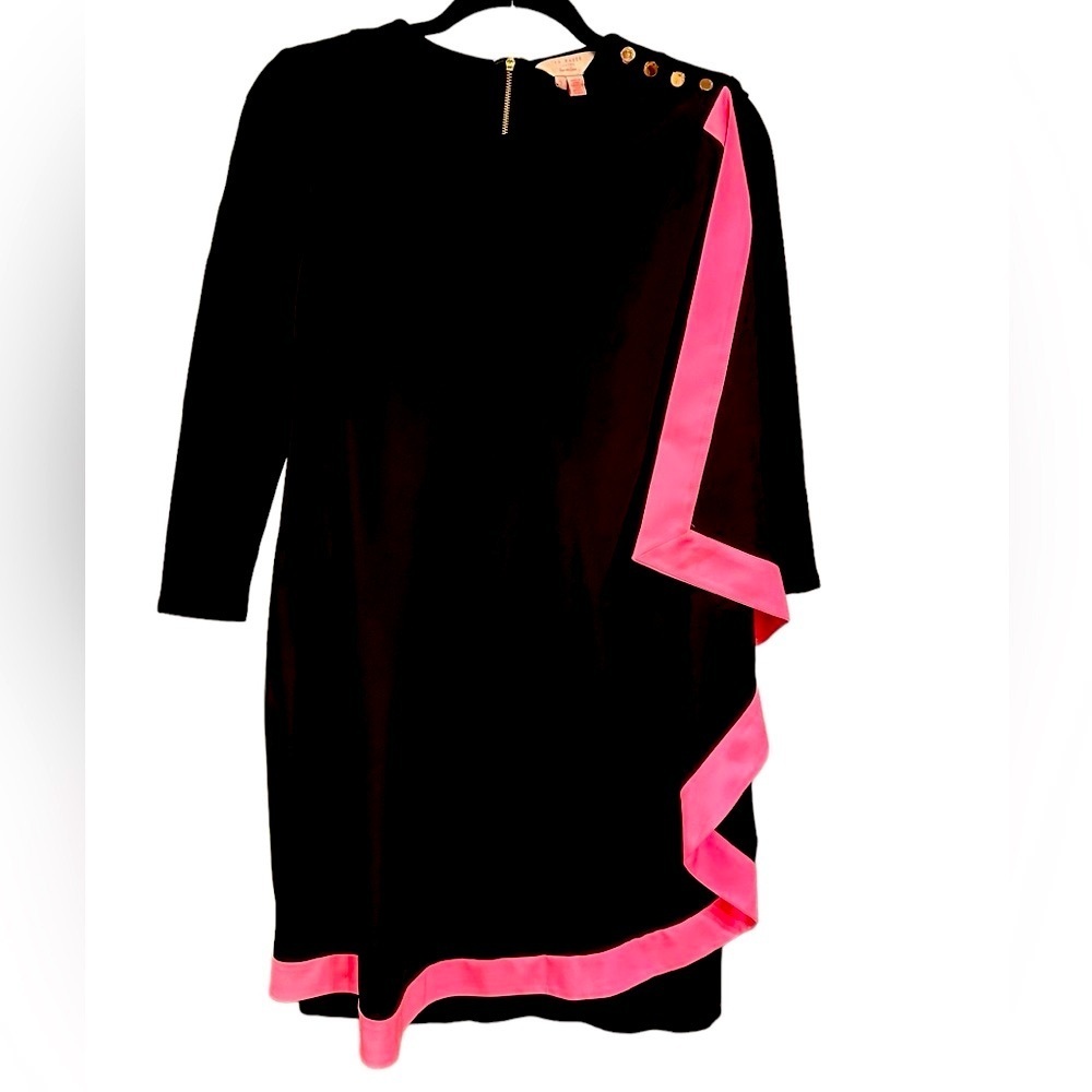 Ted Baker Women's Black Betriss One Side Draped Dress Size 3